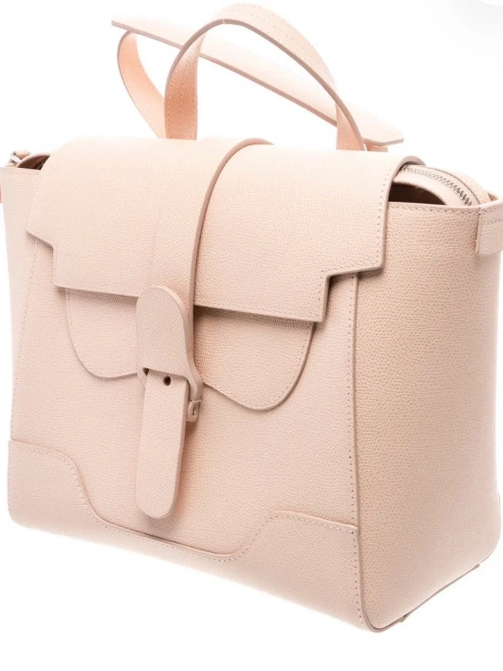 Senreve Blush Pink Pebbled Leather Backpack